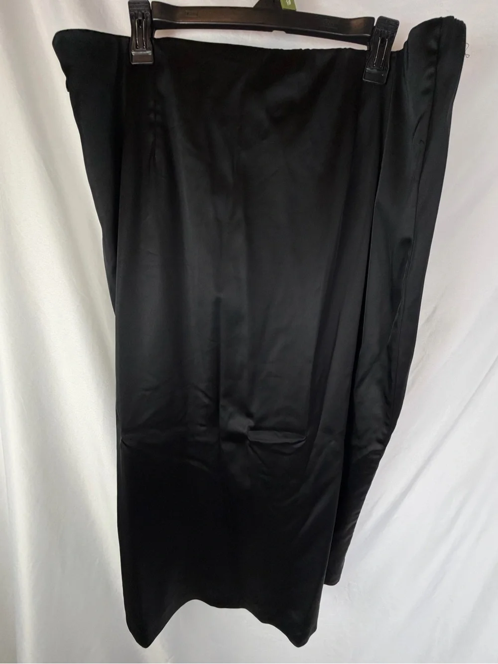 Abercrombie & Fitch Black Satin Midi Slip Skirt XL Quiet Luxury Capsule Wardrobe